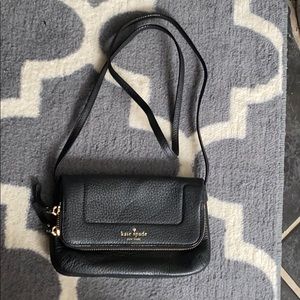 Kate Spade mini crossbody black leather purse